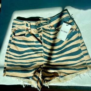 RE/DONE Striped Mini Shorts
